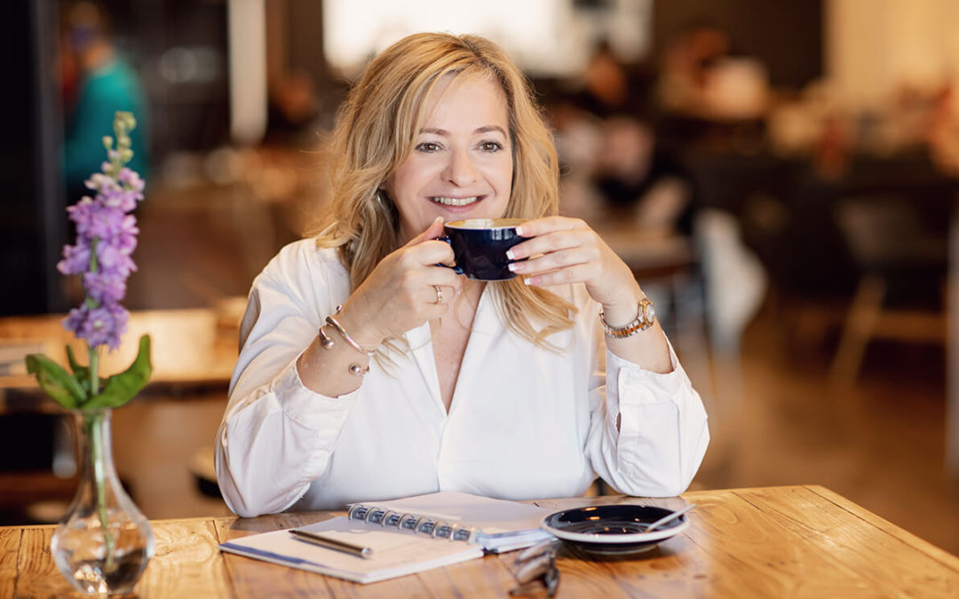 A marketing expert, personal brand shoot in southampton in a coffeeshop